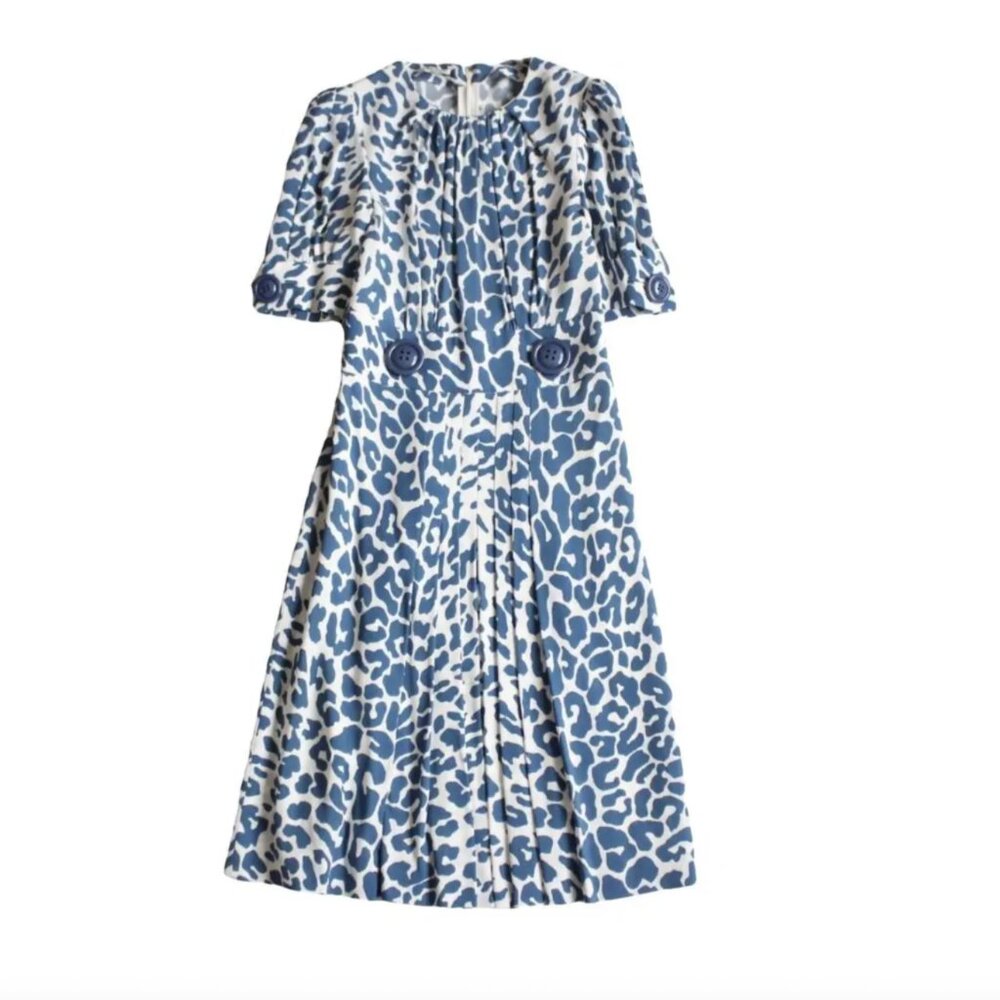 Miu Miu Italian-made blue pleated